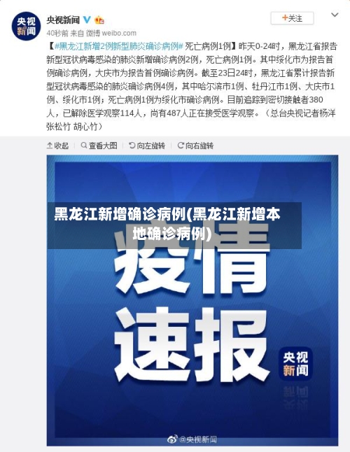 黑龙江新增确诊病例(黑龙江新增本地确诊病例)